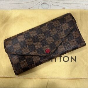 LV Trifold Wallet with Red Interior